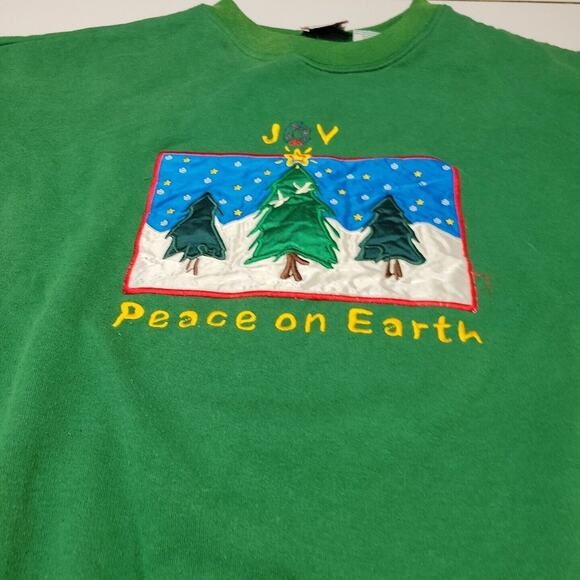 Nutcracker Shirt Womens XL Sweater Green Joy Peace On Earth Tree Comfort Stretch - Picture 5 of 12